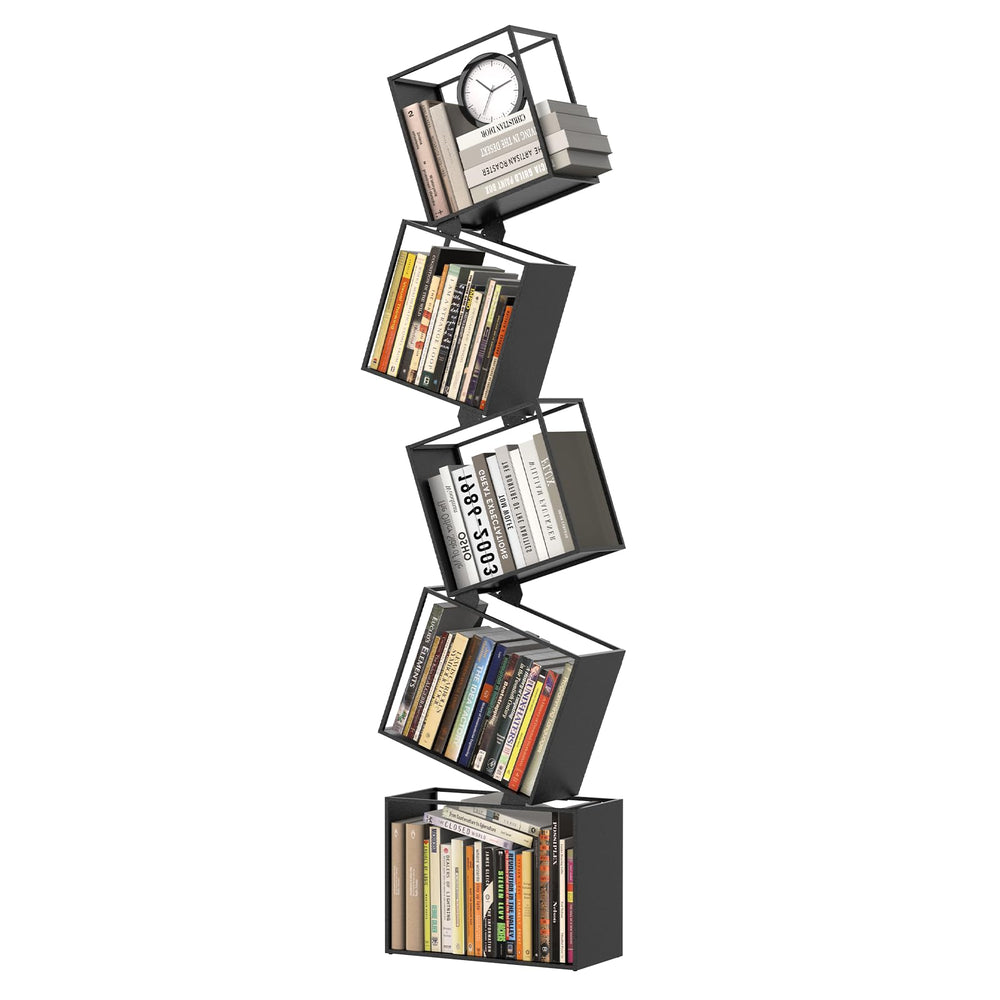 5-Tier Geometric Metal Bookshelf