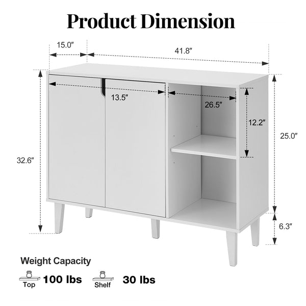 Buffet Cabinet with 2 Doors & 2 Shelves