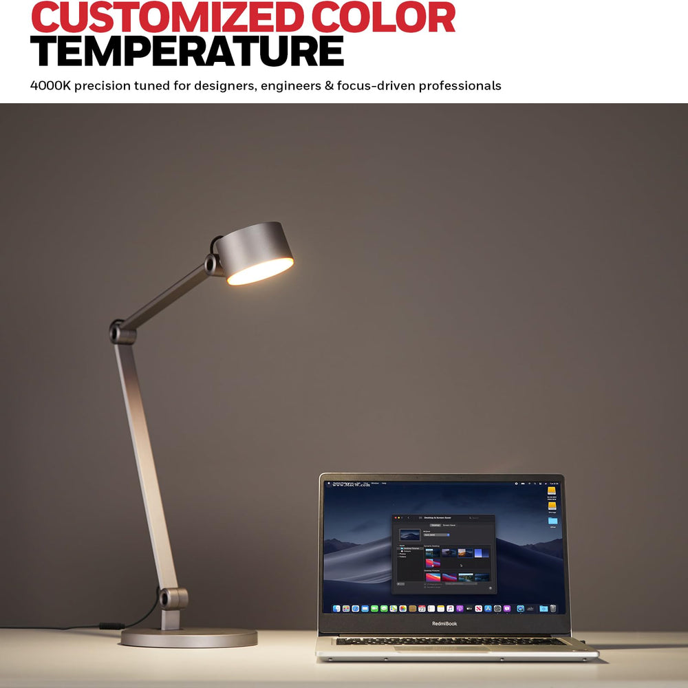 Full Spectrum LED Desk Lamp with Adjustable Swing Arm