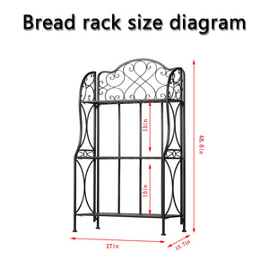 3-Tier Metal Baker's Rack with Microwave Stand & Storage Shelves