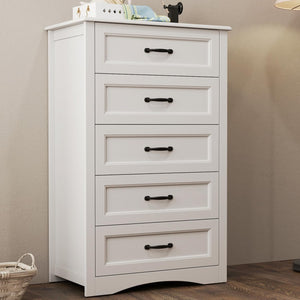 5-Drawer Wood Dresser Storage Cabinet