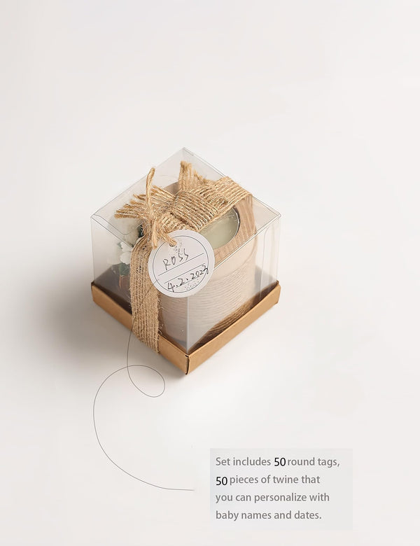 50-Piece Wooden Tealight Candle Holder Set – Baby Shower Party Favors
