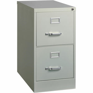 2-Drawer Steel Vertical File Cabinet with Lock – Light Gray