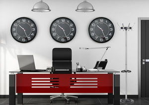 Large Round Analog Wall Clock – Black