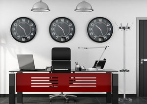 Large Round Analog Wall Clock – Black