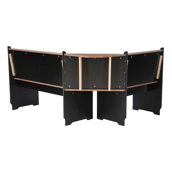 3-Piece Breakfast Nook Dining Set with Hidden Storage Benches