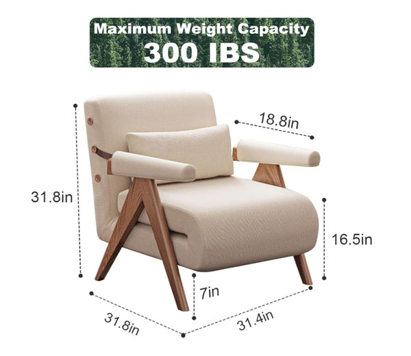 3-in-1 Convertible Sleeper Chair Sofa Bed with Adjustable Backrest