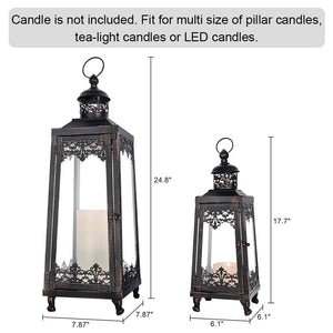 Decorative Outdoor & Indoor Candle Lanterns Set of 2