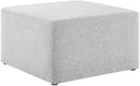 Square Upholstered Ottoman with Velvet Fabric & Wood Legs