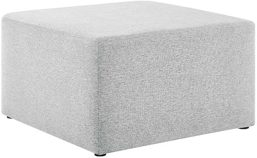 Square Upholstered Ottoman with Velvet Fabric & Wood Legs