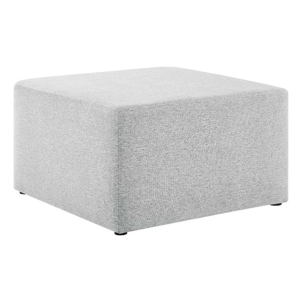 Square Upholstered Ottoman with Velvet Fabric & Wood Legs