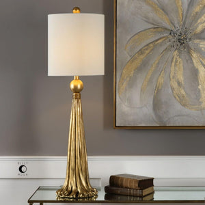 Antiqued Gold Resin Table Lamp