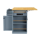 Rolling Kitchen Island with Drop Leaf & Power Outlet