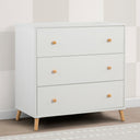 3-Drawer Dresser with Interlocking Drawers – White/Natural
