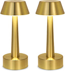 UMEXUS 8.8'' Cordless Small Table Lamp for Bar Restaurant, Rechargeable Battery Operated Touch Lamps, Gold 3-Way Dimmable LED Metal Portable Bedside Mini Night Light for Bedroom Outdoor, Home Decor
