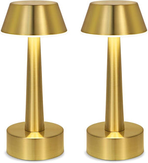 UMEXUS 8.8'' Cordless Small Table Lamp for Bar Restaurant, Rechargeable Battery Operated Touch Lamps, Gold 3-Way Dimmable LED Metal Portable Bedside Mini Night Light for Bedroom Outdoor, Home Decor