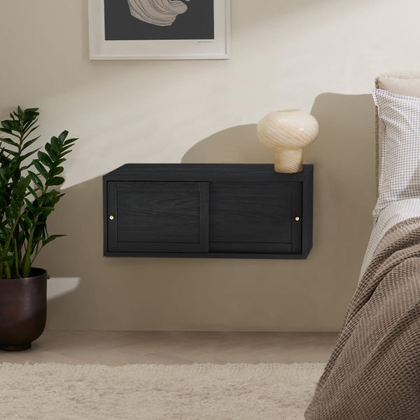 Floating TV Shelf with Wall-Mounted Display & Storage Shelves