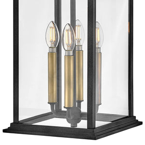Four-Light Outdoor Wall Mount Lantern – Aluminum & Clear Glass