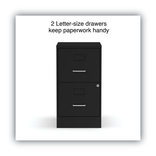 2-Drawer Vertical File Cabinet – Letter Size, Steel, Black