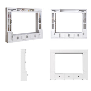 98" Wall Unit TV Stand with LED Lights
