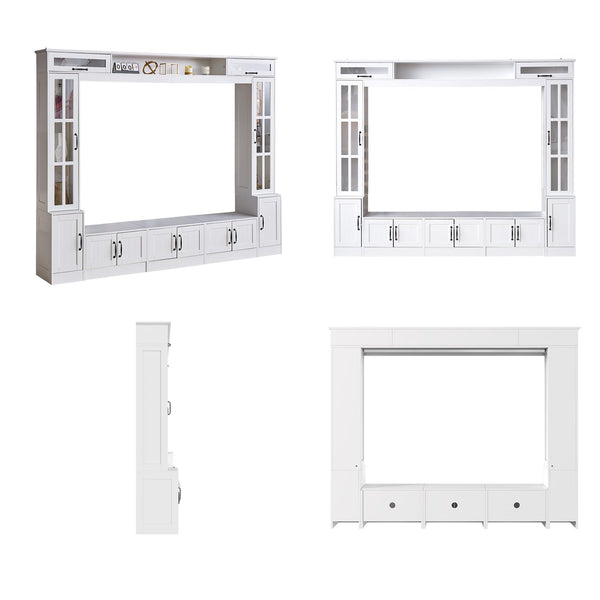 98" Wall Unit TV Stand with LED Lights