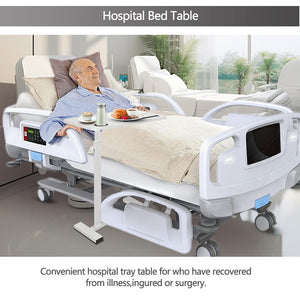 Adjustable Overbed Table with Wheels & Cup Holder