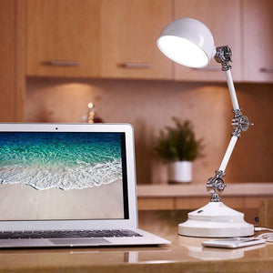 Adjustable LED Desk Lamp with USB Charging Port