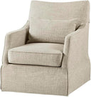 Skirted Swivel Accent Chair with Lumbar Pillow