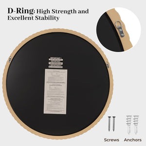 30" Round Rope-Frame Wall Mirror