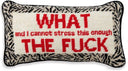 Needlepoint Decorative Throw Pillow – WTF – 8" x 14"