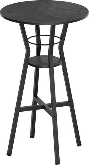 2-Tier Round Bar Table with Lower Shelf