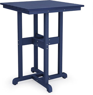 Outdoor HDPE Bar Height Table – Square Patio Bar Table, 37.5"H