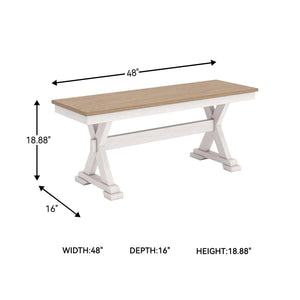 Farmhouse Dining Bench 48" – Antique White