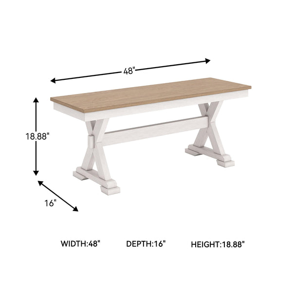 Farmhouse Dining Bench 48" – Antique White