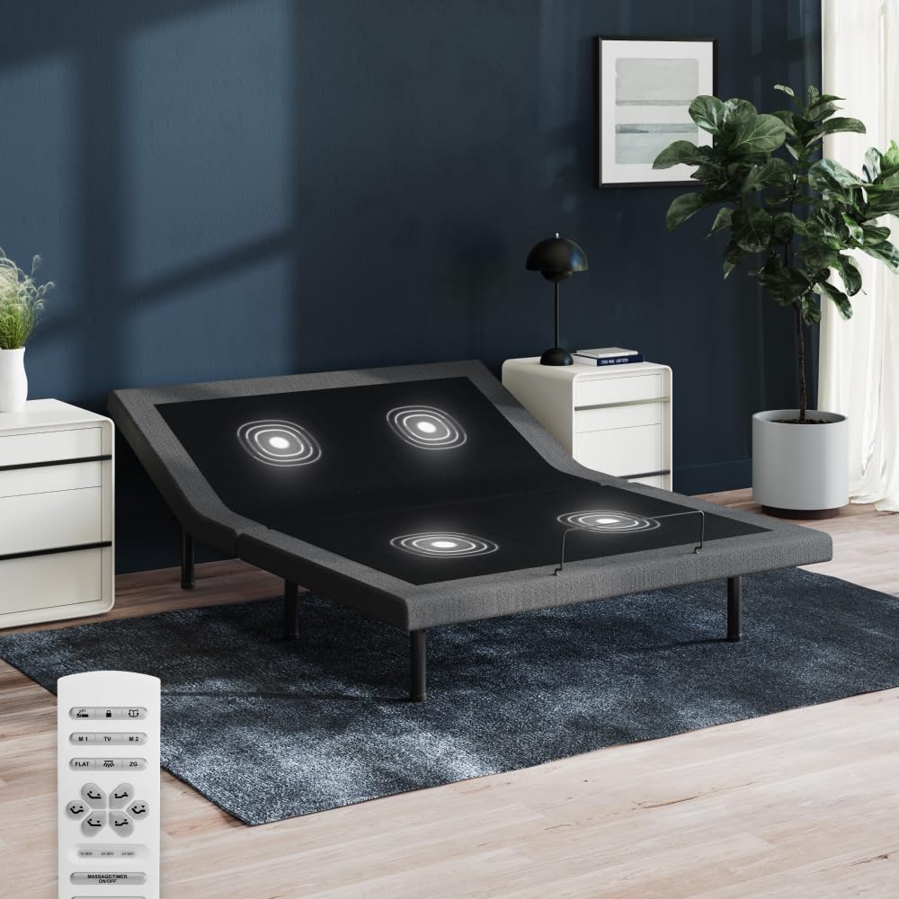 Adjustable Bed Base with Massage, Zero Gravity & USB Ports