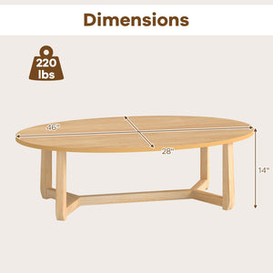Oval Coffee Table – Low Profile Wood Accent Table
