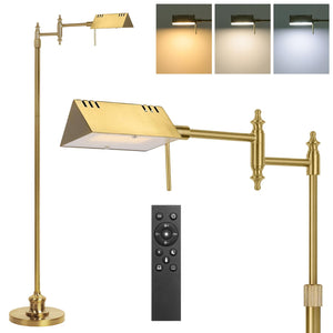 Dimmable Pharmacy Floor Lamp with Remote & Swing Arm