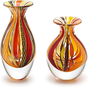 Hand Blown Small Glass Vases – Boho Murano Style