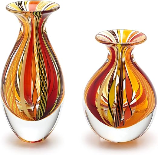 Hand Blown Small Glass Vases – Boho Murano Style
