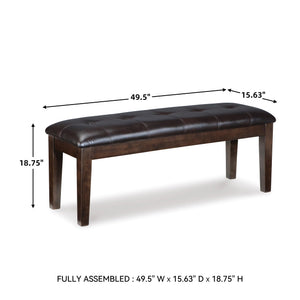 Upholstered Dining Bench with Button Tufting — Wood Frame & Faux Leather Seat
