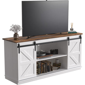 TV Stand with Sliding Barn Doors & Storage Cabinets – 58" & 65"