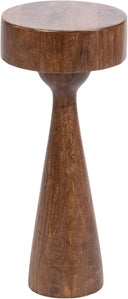 Round Solid Mango Wood Pedestal Drink Table