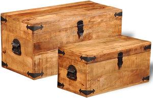 Mango Wood Storage Chest Set of 2