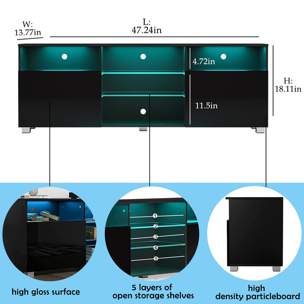 LED TV Stand with Storage Drawers & Shelves