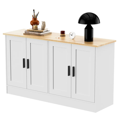53" 4-Door Buffet Cabinet & Kitchen Sideboard with Adjustable Shelves