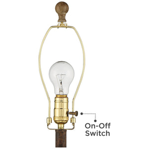 Dark Terra Cotta Farmhouse Table Lamps Set of 2