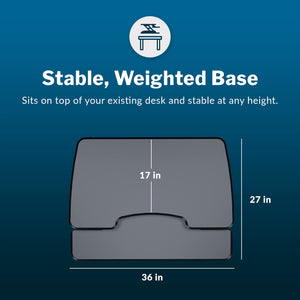 Two-Tier Standing Desk Converter – Height Adjustable Sit Stand Riser, 36" Wide, Black