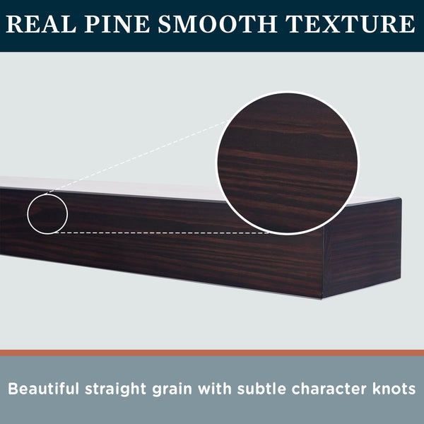 Floating Wood Fireplace Mantel Shelf with Hidden Storage