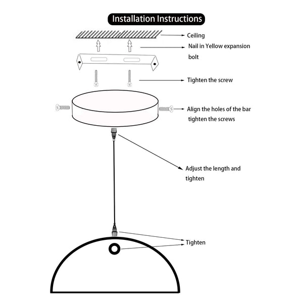 Black Dome Metal Pendant Light – Industrial Ceiling Fixture (3-Pack)