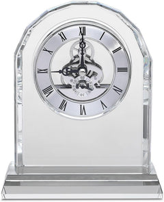 Crystal Desk Clock with Arched Top & Laser Engraving